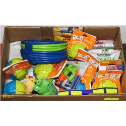 BOX OF INTERACTIVE DOG TOYS INCL BELLY LAUGHS