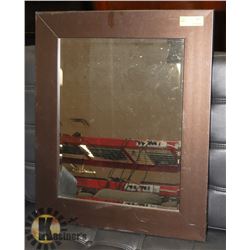 WOOD TONE FRAMED MIRROR