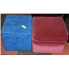 Image 1 : LOT OF 2 FABRIC FOOT STOOLS - ONE HAS STORAGE