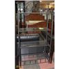Image 1 : BLACK METAL SHELF WITH 4  GLASS SHELVES