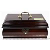 Image 1 : WOOD JEWELLERY BOX WITH 2 KEYS 5.5" T X 12.5" L