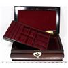 Image 2 : WOOD JEWELLERY BOX WITH 2 KEYS 5.5" T X 12.5" L