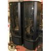 Image 1 : PAIR OF TALL BLACK ENTERTAINMENT CABINETS, CURVED
