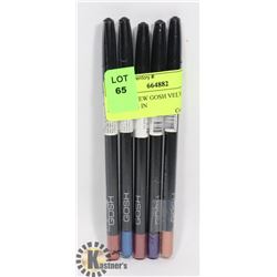 LOT OF 5 NEW GOSH VELVET TOUCH LIP LINERS IN