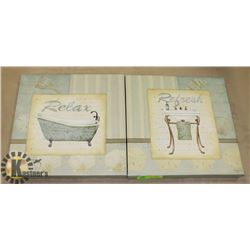PAIR OF SHOWHOME CANVAS PICTURES ON CHOICE