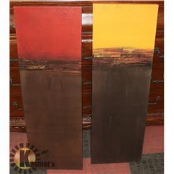 2 SHOWHOME ABSTRACT ART WALL HANGINGS 12 X 36