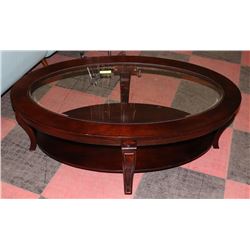 GLASS TOP COFFEE TABLE (50"X30"X18.5")