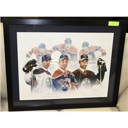OILERS FRAMED PRINT NUGENT-HOPKINS, HALL & EBERLE.