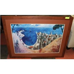 FRAMED MODERN PRINT 43"X32".