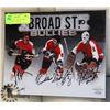 Image 1 : NHL BROAD ST. BULLIES TRIPLE SIGNED PHOTO BOB KELL