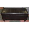 Image 1 : BROWN LEATHERETTE OTTOMAN.