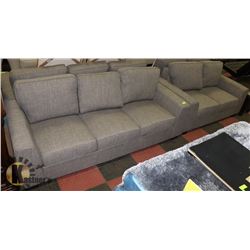 FABRIC GREY 87" SOFA & 64" LOVE SEAT