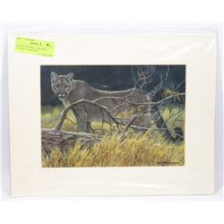 ROBERT BATEMAN  2007 PRINT - COUGAR AT KIKOMUN.