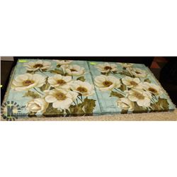 PAIR OF SHOWHOME FLORAL CANVAS PICTURES