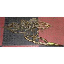 LARGE BRASS VINTAGE TREE WALL HANGING 35" WIDE