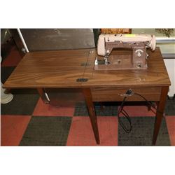 VINTAGE KENMORE SEWING MACHINE AND TABLE