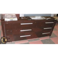 NEW GLOSSY FINISH 6 DRAWER DRESSER