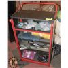 Image 1 : RED TOOL BOX ON WHEELS WITH MISC TOOLS.