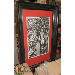 LARGE ORIGINAL TREASURE ISLAND WOOD CUT