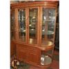 Image 1 : CURVED GLASS 2 PC HUTCH WITH LIGHTS.