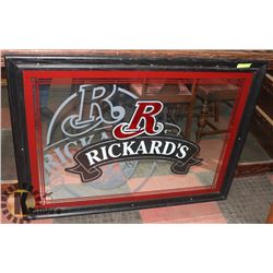 RICKARDS RED MIRROR SIGN 11"X35".