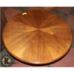 VINTAGE SOLID WOOD PEDESTAL COFFEE TABLE