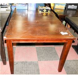 NEW WOOD TONE KITCHEN TABLE WITH LEAF DAMAGED