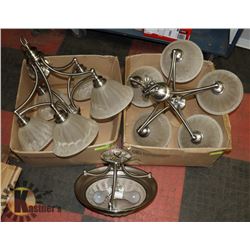 LOT OF 3 LIGHT FIXTURES INCL ONE CEILING NICKLE