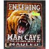 Image 1 : MAN CAVE BEAR SIGN TIN.