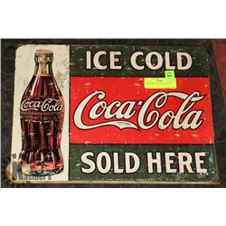 MAN CAVE COCA COLA SIGN TIN.