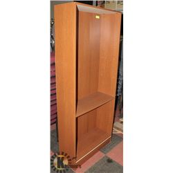 WOOD TONE BOOKSHELF, 30"X12"X72".
