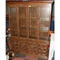 WOOD TONE BUFFET AND HUTCH