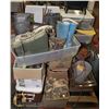 Image 1 : PALLET OF ASSORTED MISC INCL JARS, COOLER, BARRELL