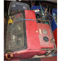 PALLET WITH HONDA GENERATOR, SAND BLASTER, ANGLE