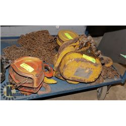 LOT OF 3 ASSORTED CHAIN HOISTS
