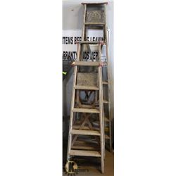 LOT OF 4 ASSORTED SIZE WOOD LADDERS 5'-8'