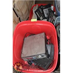 LOT OF 3 LARGE TOTES OF ELECTRONICS