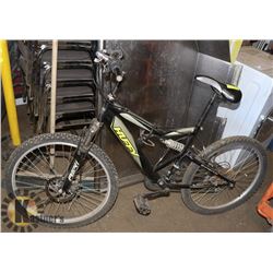 UNCLAIMED HUFFY BLACK AND GREY BICYCLE 18"