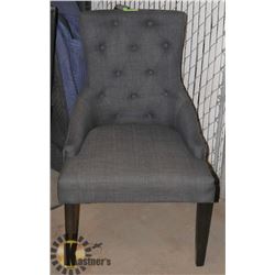 UNCLAIMED GREY FABRIC ARMCHAIR