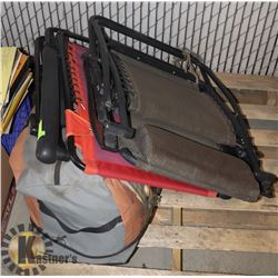 6PC TENT AND 2 LAWN CHAIRS.