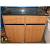 Image 1 : UNCLAIMED COMMERCIAL 2 DOOR 2 BIN GARBAGE CAN
