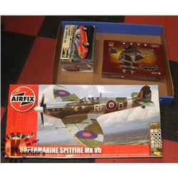 LOT OF 3 MODELS-AIR FIX 1:24 SUPERMARINE SPITFIRE,