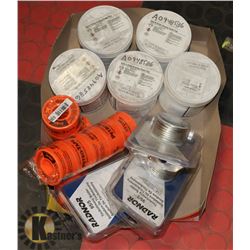 FLAT OF SOLDER, BRAZING PASTE FLUX AND THREAD TAPE