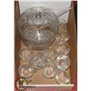 Image 1 : CRYSTAL PUNCH BOWL AND 12 CRYSTAL GLASSES.