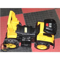 KIDS RIDING CATERPILLAR TOY.