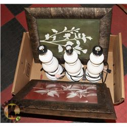 SHOWHOME LAMP BASES AND 3 PICTURES