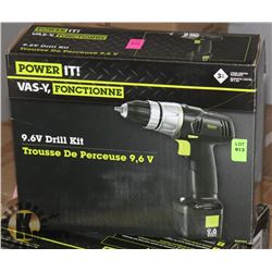 CASE OF 2 NEW POWER IT 9.6 VOLT CORDLESS DRILLS
