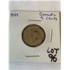 Image 1 : 1945 Canada 5 Cents Nice Early Coin
