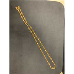 ONE 20K YELLOW GOLD ROUND SHAPED LINK STYLE NECKLACE/CHAIN, 15.40GRAMS, REPLACEMENT VALUE $2,200.00