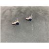 Image 1 : PAIR OF 14K EARRINGS WITH SAPPHIRES RV $450.00